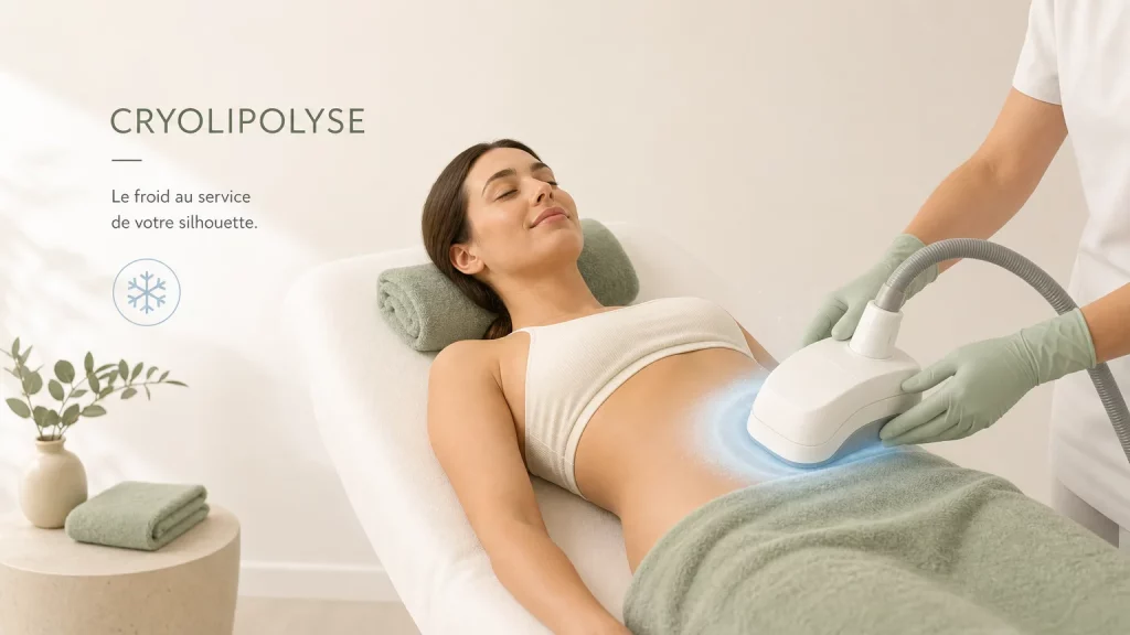 Illustration d’une séance de cryolipolyse avec refroidissement contrôlé