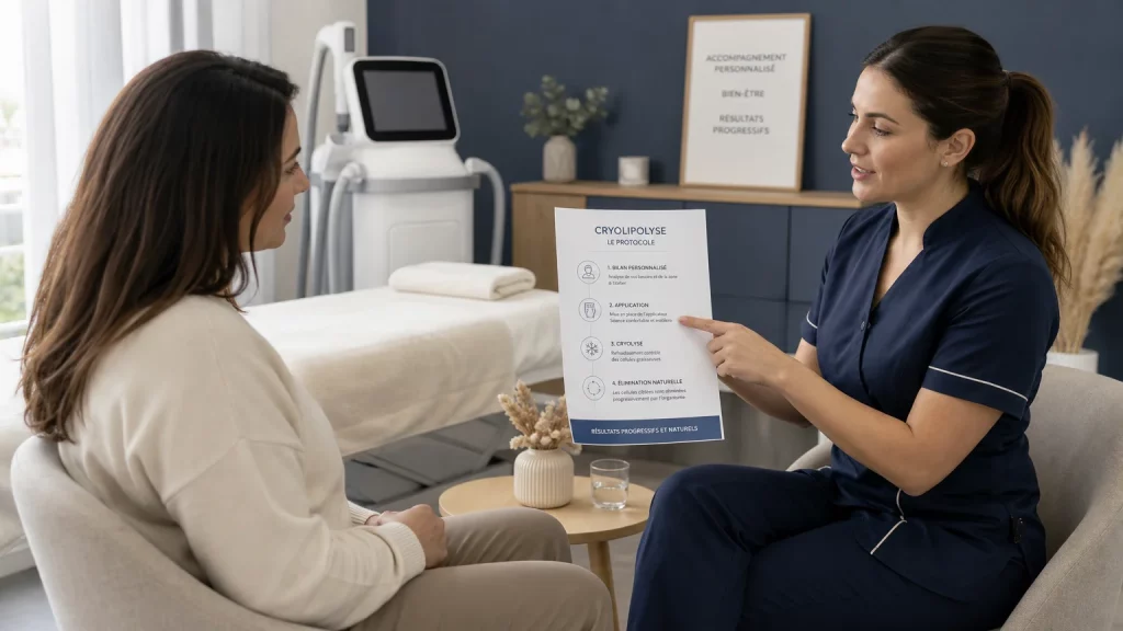 Échange préalable avant une séance de cryolipolyse à Marseille